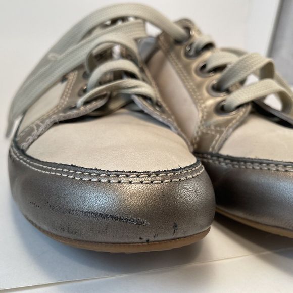 Mephisto Bretta Lace Up Sneakers Women's US Size 10 Cream Bronze Leather - Picture 11 of 16